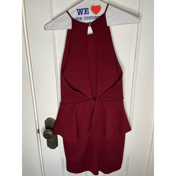 Red Peplum Mini Dress - Picture 2 of 3